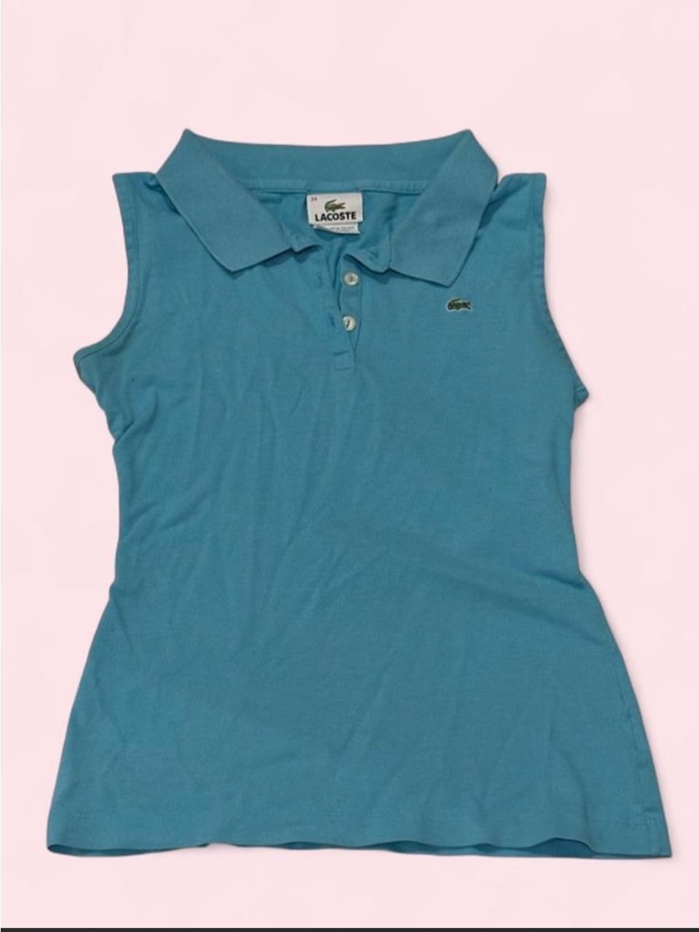 Lacoste women’s Sleeveless Polo in Teal Blue
